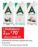 Oferta de Alimento líquido de coco A de coco 1L  por $70 en Walmart