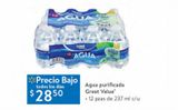 Oferta de Agua Great Value 12 pzas de 237ml por $28.5 en Walmart