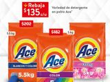 Oferta de Detergente en polvo Ace 5kg/5,5kg por $135 en Walmart