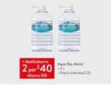 Oferta de Agua Santa María 4L por $40 en Walmart Express