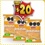 Oferta de Rebanadas Bimbo 55g por $20 en Bodega Aurrera