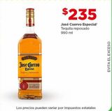 Oferta de Tequila reposado Jose Cuervo Especial Botella 990 ml por $235 en Bodega Aurrera