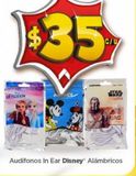 Oferta de Audífonos in Ear Disney Alámbricos por $35 en Bodega Aurrera
