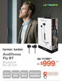 Oferta de Audífonos Bluetooth Harman Kardon BLKAM / In ear / Negro por $999 en RadioShack
