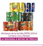 Oferta de Minilatas de la familia Pepsi 237ml en La Comer