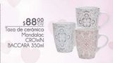 Oferta de Taza de cerámica Mandalac Crown Baccara 350ml por $88 en Fresko