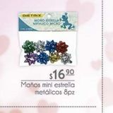 Oferta de Moño mini estrella metálicos 8pz por $16.9 en Fresko