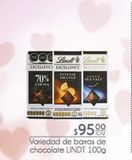 Oferta de Variedad de barras de chocolate Lindt 100g por $95 en Fresko