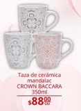 Oferta de Taza de ceramica mandalac Crown Baccara 350ml por $88 en La Comer
