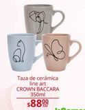 Oferta de Taza de cerámica line art Crown Baccara 350ml por $88 en La Comer