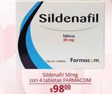 Oferta de Sildenafil 50mg con 4 tabs Farmacom por $98 en La Comer