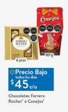 Oferta de Chocolates Ferrero Rocher o Conejos por $45 en Walmart