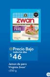 Oferta de Jamón de pavo Virginia Zwan 250g por $46 en Walmart