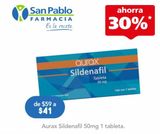 Oferta de AURAX SILDENAFIL 50MG C/1 TBL por $41 en Farmacia San Pablo