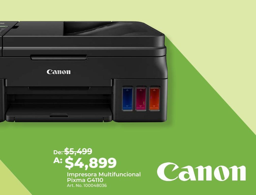 Oferta de Canon Impresora Multifuncional Pixma G4110 por $4899