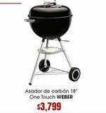 Oferta de Asador de carbón 18" one touch Weber  por $3799 en La Comer