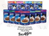 Oferta de Alimento húmedo pouch para gato Felix 85g x 5 por $49 en La Comer