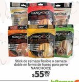 Oferta de Stick de carnaza flexible o carnaza doble en forma de hueso para perro Nanchouce por $55.9 en La Comer