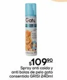 Oferta de Spray anti caida y anti bolas de pelo gato consentido Grisi 240ml por $109.9 en Fresko