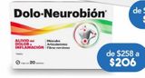 Oferta de DOLO NEUROBION TBL 50MG CAJ C/20 por $206 en Farmacia San Pablo