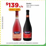 Oferta de Vino tinto Riunite 750ml por $139 en Bodega Aurrera