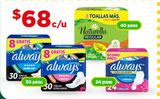 Oferta de Toallas femeninas Always 24 pzas por $68 en Bodega Aurrera