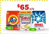 Oferta de Detergente Ariel 2kg por $65 en Bodega Aurrera