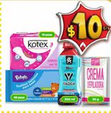 Oferta de Protectores femeninos Kotex 18pzas por $10 en Bodega Aurrera