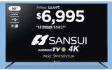 Oferta de Pantalla Sansui 50'' 4K Smart SMX50V1UA por $6995 en Chedraui