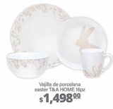 Oferta de Vajilla de porcelana easter T&A HOME 16pz por $1498 en La Comer
