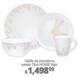Oferta de Vajilla de porcelana easter T&A HOME 16PZ por $1498 en Fresko