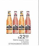 Oferta de Sidra apple rose o honey Strongbow 330ml por $22 en Fresko
