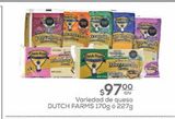 Oferta de Variedad de queso Dutch Farms 170g ó 227g por $97 en Fresko