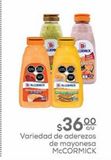 Oferta de Variedad de aderezos de mayonesa McCormick por $36 en Fresko