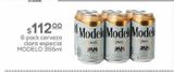 Oferta de 6 pack cerveza clara especial Modelo 355ml por $112 en Fresko