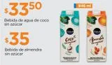 Oferta de Bebida de agua de coco sin azúcar por $33.5 en Chedraui