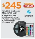 Oferta de Tira LED Steren Multicolor De 2M Con 60 LEDs por $245 en Chedraui
