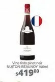 Oferta de Vino tinto Nuiton-Beaunoy 750ml por $419 en La Comer