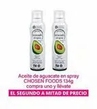 Oferta de Aceite de aguacate en spray Chosen Foods 134g en La Comer