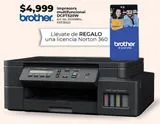 Oferta de Impresora Multifuncional Brother DCPT520W / Inyección de tinta / Color / WiFi / USB por $4999 en Office Depot