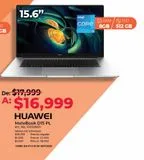 Oferta de Laptop Huawei MateBook D15 / Intel Core i5 / 15.6 Pulg. / 512gb SSD / 8gb RAM por $16999 en Office Depot