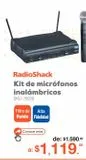 Oferta de Kit de micrófonos inalámbricos  por $1119 en RadioShack