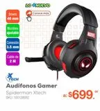 Oferta de Audífonos Gamer Spiderman Xtech M541SM / Multiplataforma / Negro con rojo por $699 en RadioShack