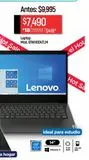 Oferta de Laptop Lenovo 81WH004TLM PenSil/256/8GB por $7490 en Chedraui