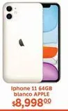 Oferta de IPhone 11 64GB blanco Apple por $8998 en La Comer
