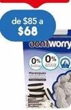 Oferta de Dont Worry Merengues Sabor Cookies & Cream Aptos para Diabéticos 0% Azúcar por $68 en Farmacia San Pablo