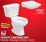 Oferta de PAQUETE SANITARIO CON LAVABO DICA BLANCO en The Home Depot
