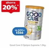 Oferta de GOOD CARE 3 OPTIPRO SUPREME C/1200GR por $366 en Farmacia San Pablo