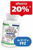 Oferta de NATURAL W MAGNESIO CAP 500MG FRA C/60 por $92 en Farmacia San Pablo