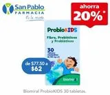 Oferta de BIOMIRAL PROBIO KIDS BOT C/30PZS por $62 en Farmacia San Pablo
